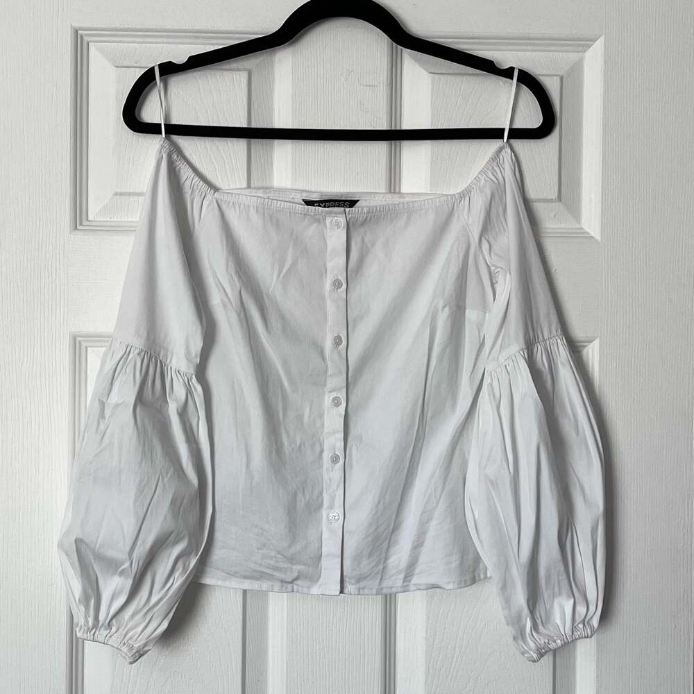 Express Off-Shoulder Button-Down Blouse - Size XS